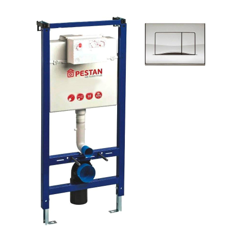 Инсталляция д/унитаза + клавиша хром гл. Fluenta PESTAN