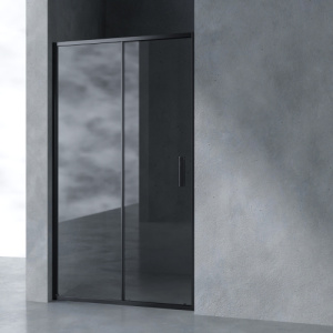 Душевая дверь в нишу AVS Вектор 110 см профиль черный, стекло прозрачное