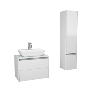 Тумба 700 2ящ + Пенал Белый мат Hanna DIBORG